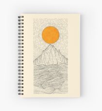 The sun over the mountain waves Spiral Notebook