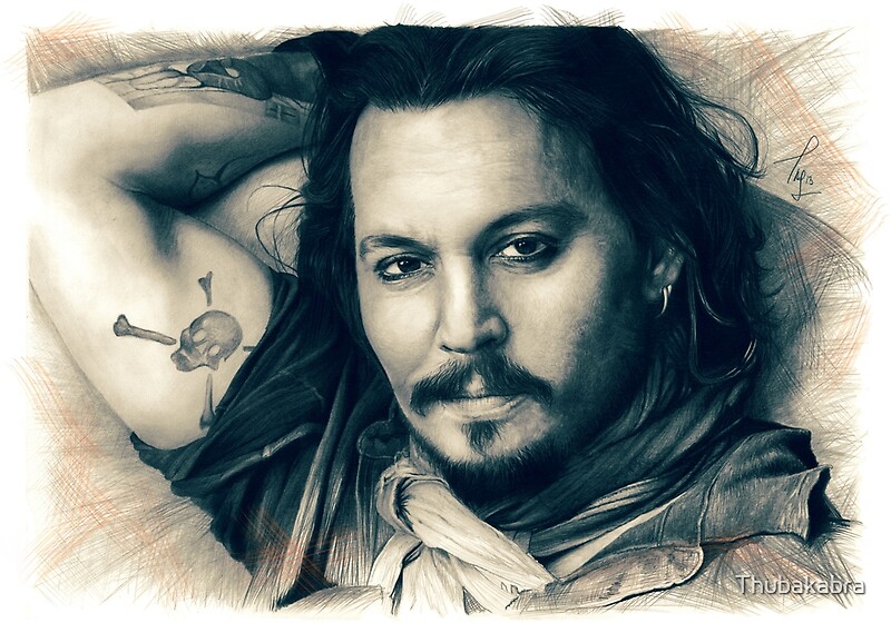 "Johnny Depp drawing" by Thubakabra | Redbubble