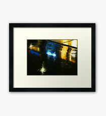 Wet City Lights Framed Print