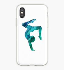 Green & Blue Stag Handstand iPhone Case