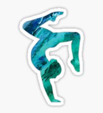 Green & Blue Stag Handstand Sticker