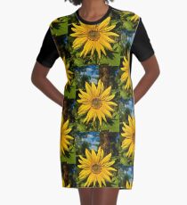 Sonnenblume in gelb T-Shirt Kleid