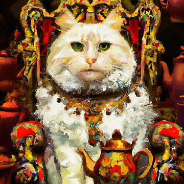 Victoria the Cat, with throne and tea kettle (Baroque) Art Board Print for  Sale by thecatandkettle