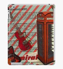 modern british rock music london telephone retro guitar iPad Case/Skin