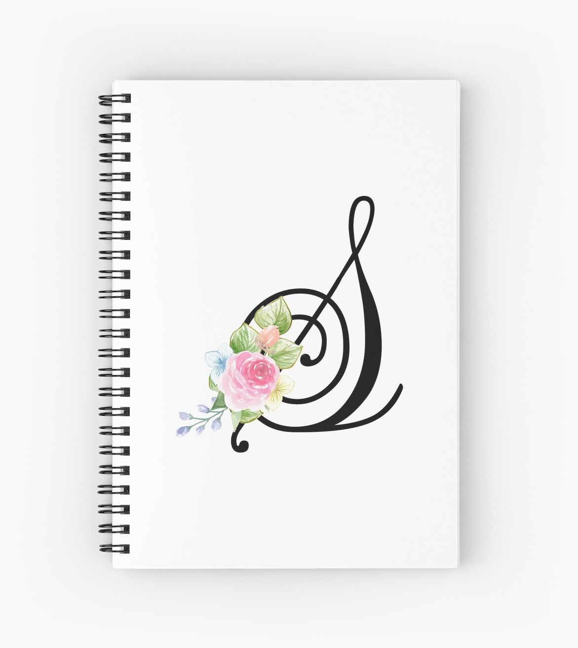 Floral Monogram Fancy Script Letter S Spiral Notebooks By Grafixmom