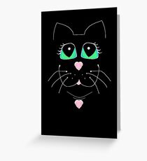Cat With Sweet Heart Pendant Greeting Card