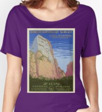 Zion National Park Vintage Poster Women's Relaxed Fit T-Shirt