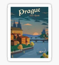 Vintage Travel Poster - Prague Sticker