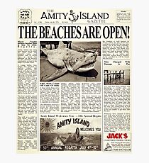 Jaws - Newspaper Front Page Photographic Print