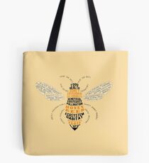 Honey Bee Word Cloud with Wings Tote Bag
