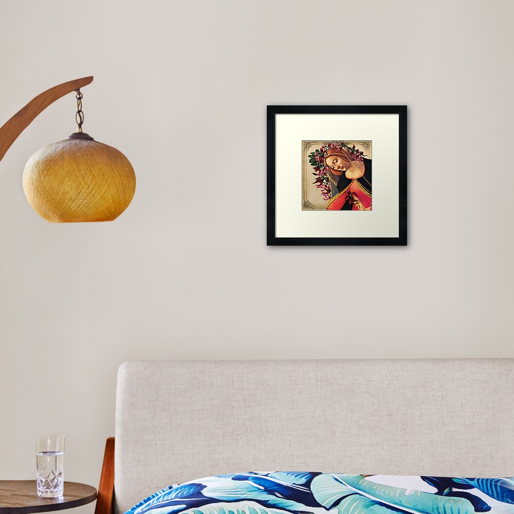 She Wore a Crown of Amaryllis Framed Art Print