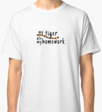 My Tiger Ate My Homework-Calvin and Hobbes Classic T-Shirt