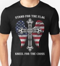 Stand For The Flag Kneel For The Cross Shirt Military Veteran Tee Unisex T-Shirt