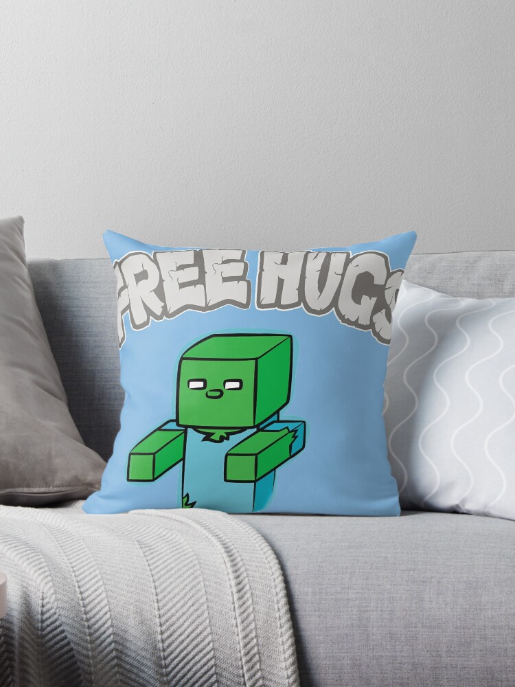 Minecraft Zombie Free Hugs Throw Pillow By Akydeishere