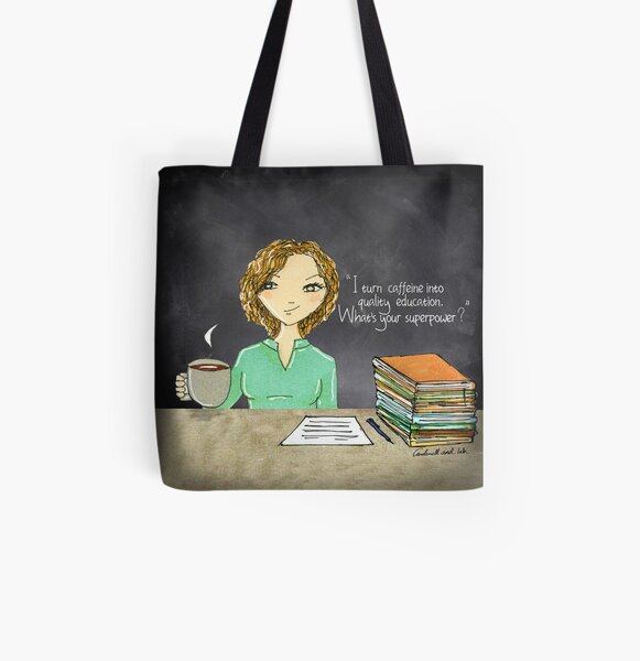 Teacher Coffee 6 All Over Print Tote Bag