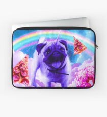 Rainbow Unicorn Pug In The Clouds In Space Laptop Sleeve