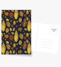 Nunnery leaves - blue Postcards