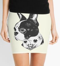 Tattooed Boston Terrier Mini Skirt