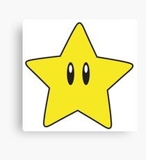 Yellow Mario Star - Limited Edition Canvas Print