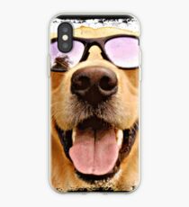 Vinilo o funda para iPhone Golden retriever con gafas