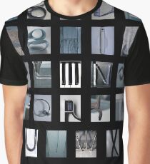 alphabet print in blue Graphic T-Shirt