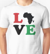 Liebe Afrika ikonische Typografie Slim Fit T-Shirt