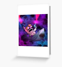 Wario Riding a Shark Greeting Card