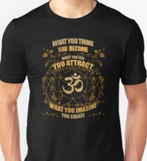 Om Zen Yoga What You Think You Become Spiritual Slim Fit T-Shirt