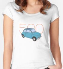 Fiat 500 - Classic Vintage Car Women's Fitted Scoop T-Shirt