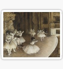 Ballet Rehearsal on Stage by Edgar Degas Sticker