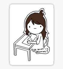 Jaiden Animations "Go Away I'm Drawing" Sticker