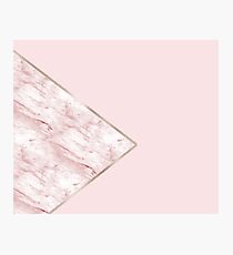Blush pink geo - pink marble Photographic Print