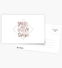 Small steps - rose gold quote Postcards