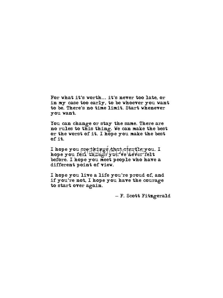 Por lo que vale la pena - F Scott Fitzgerald cita de peggieprints
