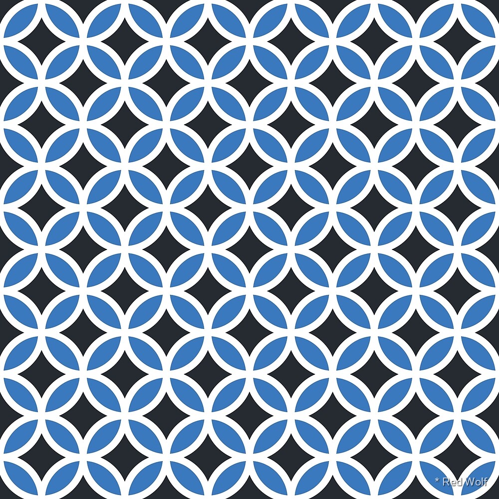 Geometric Pattern: Circle: Blue/Black by * Red Wolf