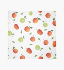 Modern hand painted red orange green watercolor apples Scarf