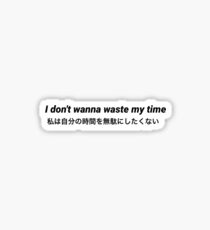I don’t wanna waste my time Sticker