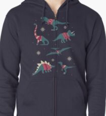 Dinos In Sweaters Zipped Hoodie