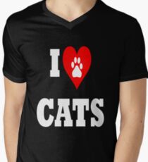 I love cats Men's V-Neck T-Shirt