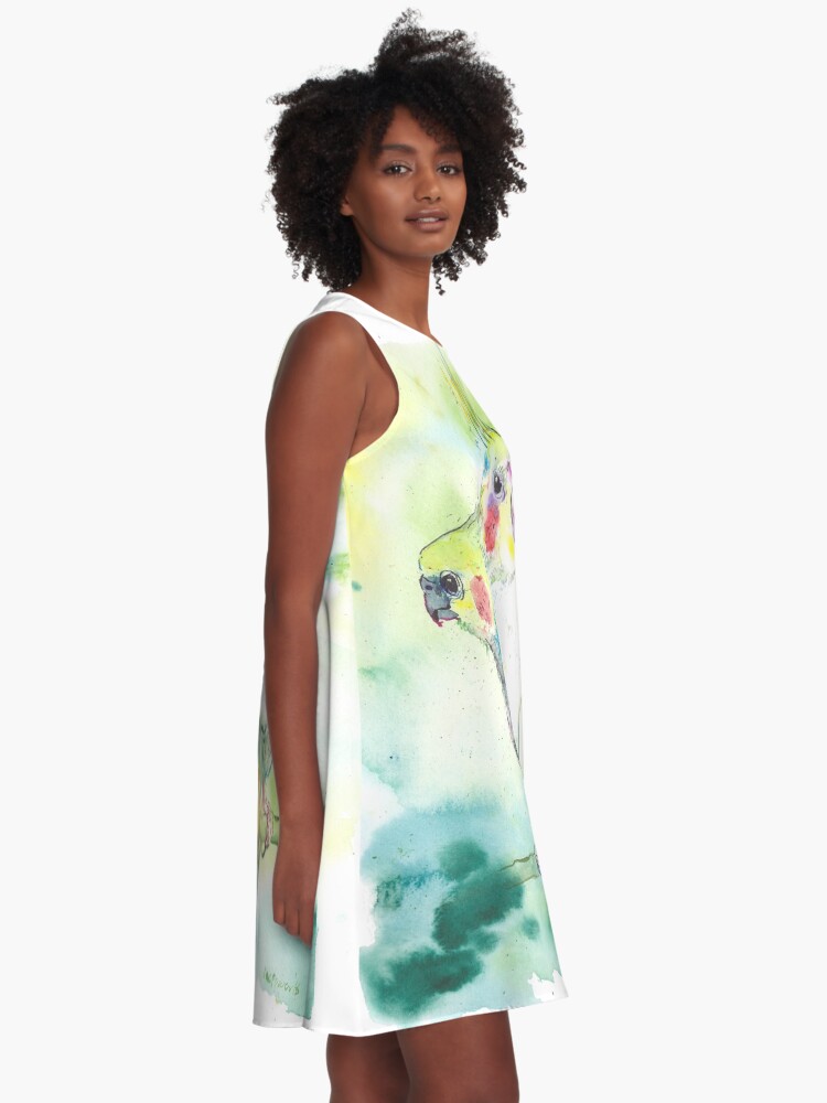 Alternate view of Cockatiel Pairing A-Line Dress