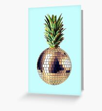 Ananas Party (Ananas) blaue Version Grußkarte