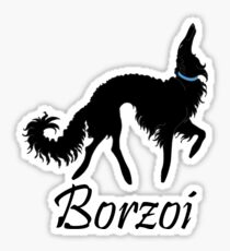 Black Borzoi Boy Sticker