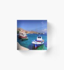 Chalki Fishing Boats Acrylic Block