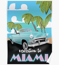 Vintage Miami travel poster Poster