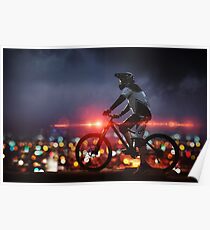 City view - with bike Poster