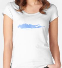 Long Island Blue Watercolor Women's Fitted Scoop T-Shirt
