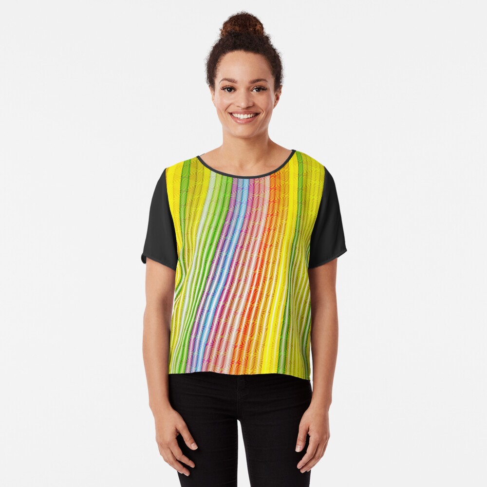 Striations Of Color Chiffon Top