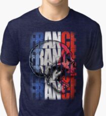 France Skull Flag Tri-blend T-Shirt