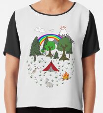 Blusa Escena de camping de dibujos animados