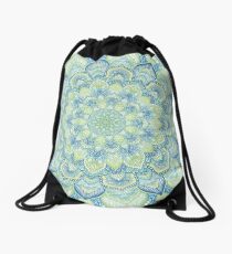 Blue & Green Mandala Drawstring Bag
